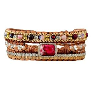 Jasper & Agate Pave Layered Bracelet